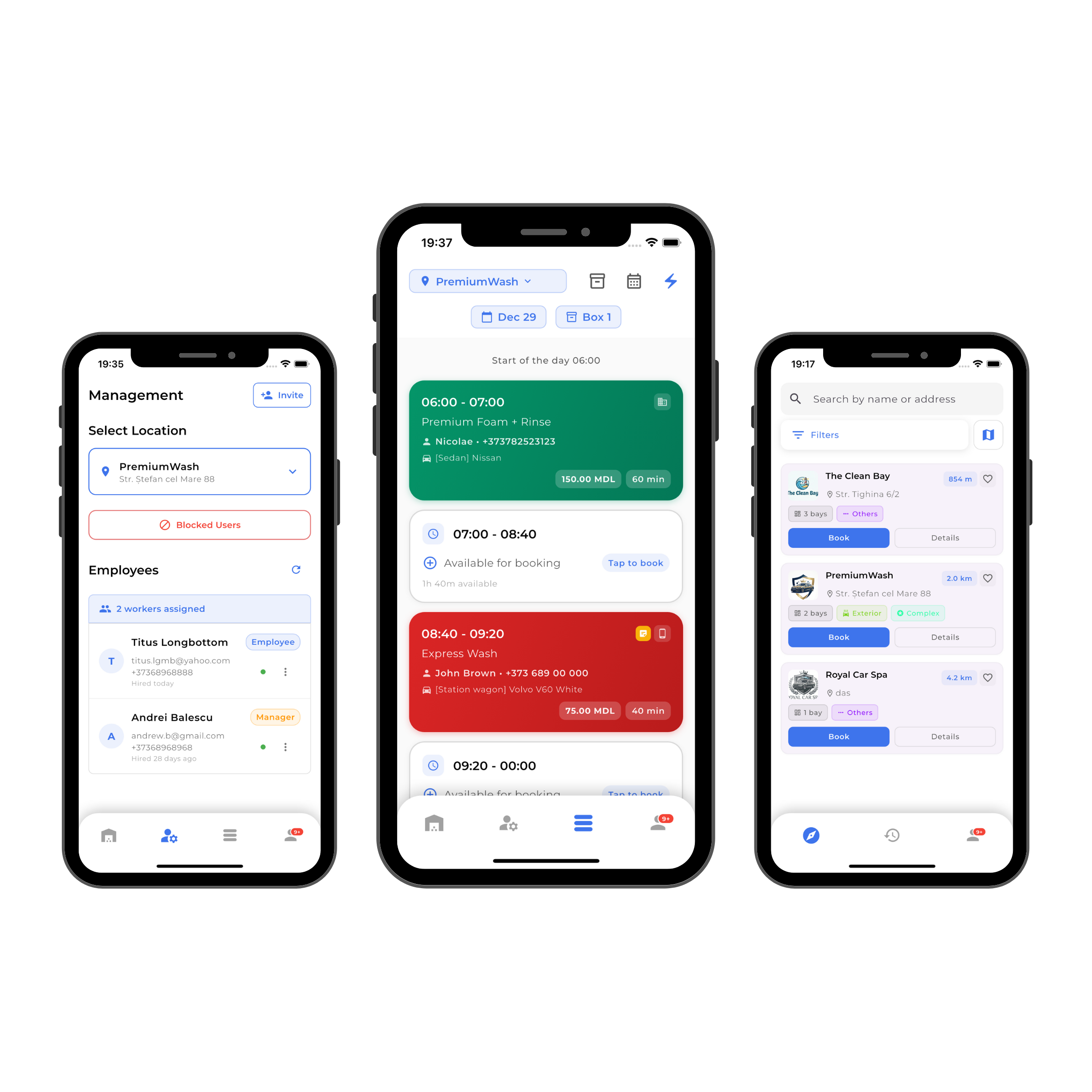 Wash Map Business Dashboard